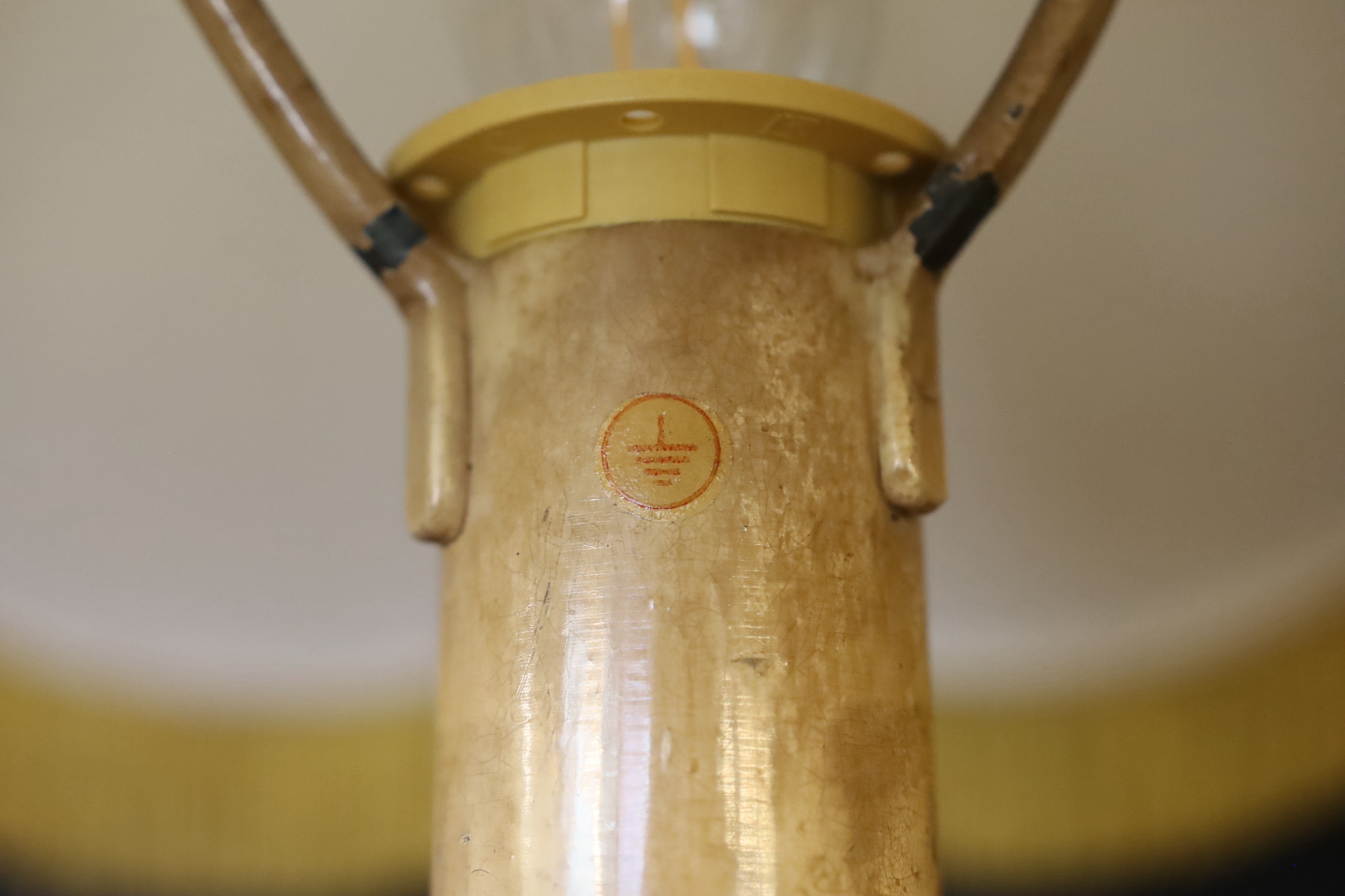 An early 20th century wrought iron lamp standard, height 172cm
